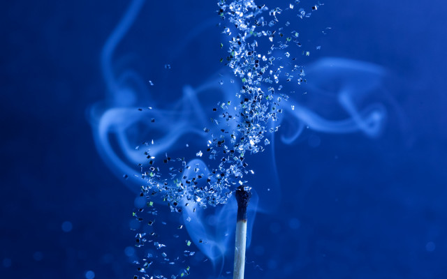 Blue smokestack cigarette sparks microscopic free wallpaper for desktop - medium preview image