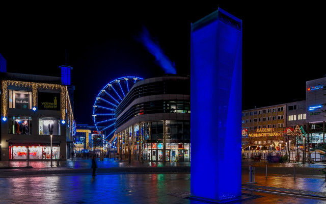 City square ferriswheel blue light free wallpaper for desktop - medium preview image