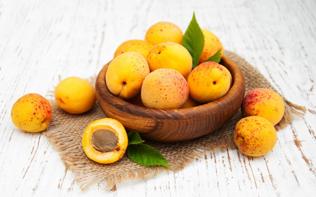 Wooden bowl fruit leaf table free wallpaper for desktop - medium preview image