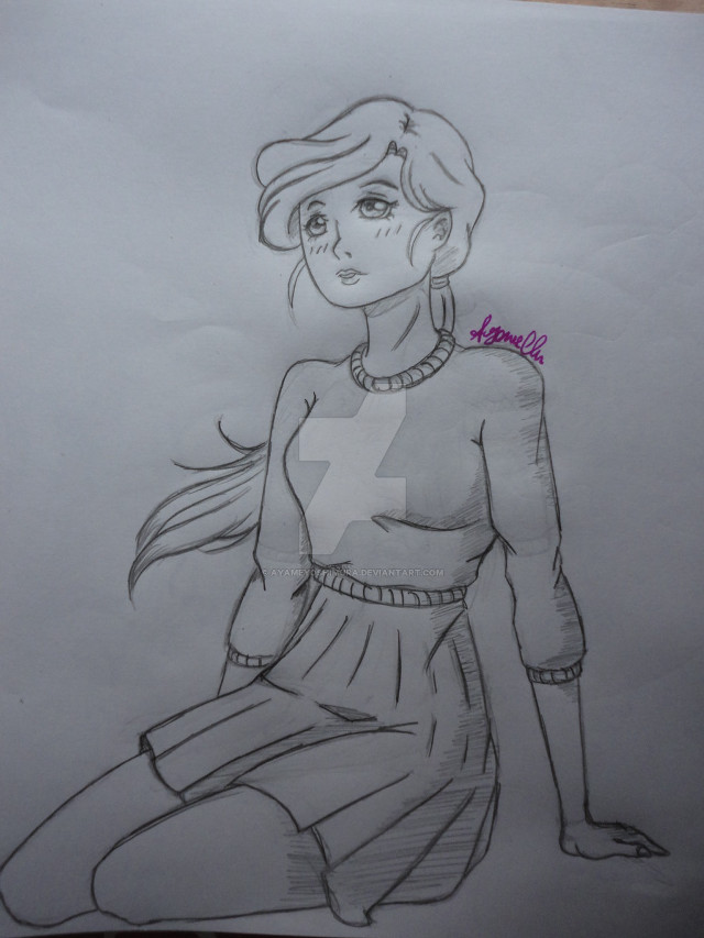 Girl sitting paper pink marker free wallpaper for mobile - medium preview image