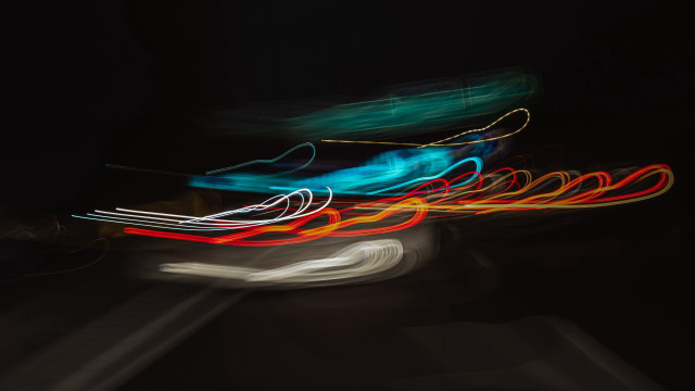 Blurry night car motion blur free wallpaper for desktop - medium preview image