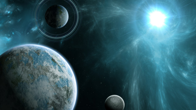 Space planets starfield moon galaxy free wallpaper for desktop - medium preview image