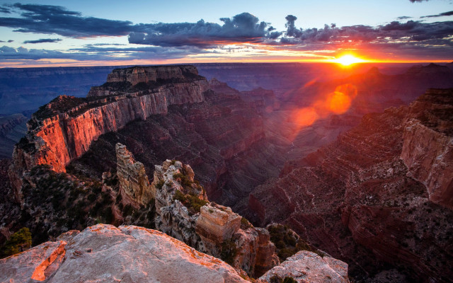 Grandcanyon sunset mattebeach cityscape cliff free wallpaper for desktop - medium preview image