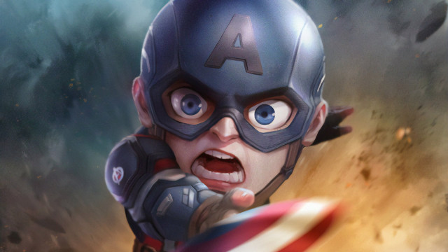 Captain america avengers shouting blue free wallpaper for desktop - medium preview image