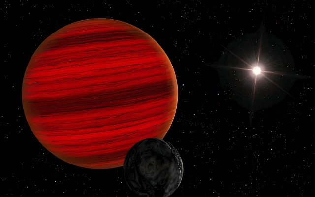 Red planet star background space free wallpaper for desktop - medium preview image