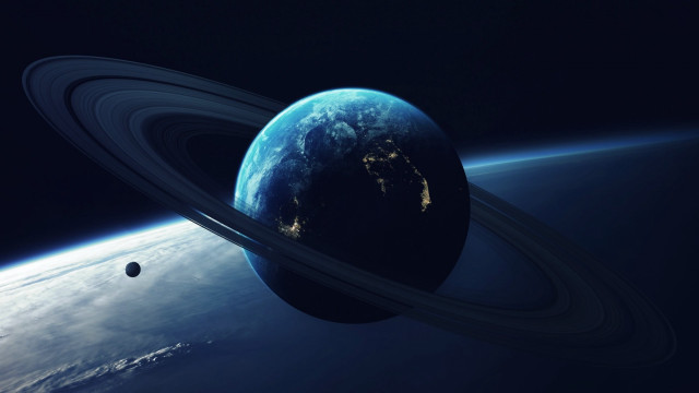 Planet ring sky sunset moon #2 free wallpaper for desktop - medium preview image