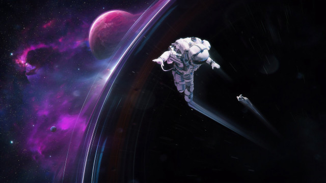 Space station shuttle aurora milkyway free wallpaper for desktop - medium preview image