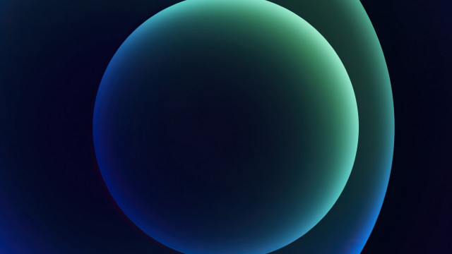 Blue green circles center space free wallpaper for desktop - medium preview image