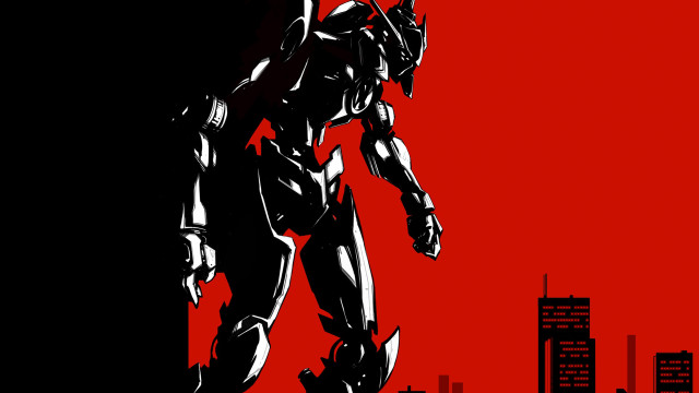 Robot city mecha deconstructivism poster free wallpaper for desktop - medium preview image