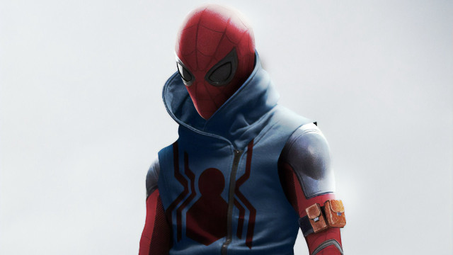 Spiderman man hands face obscured free wallpaper for desktop - medium preview image
