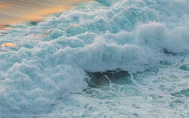 Surfer riding wave ocean sunset free wallpaper for desktop - medium preview image