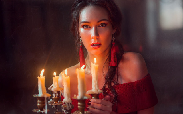 Anka zhuravleva candles photorealistic art free wallpaper for desktop - medium preview image