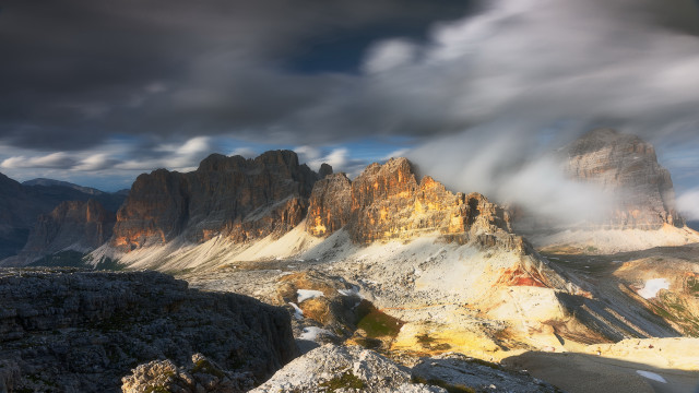 Mountain range clouds mystical colors free wallpaper for desktop - medium preview image