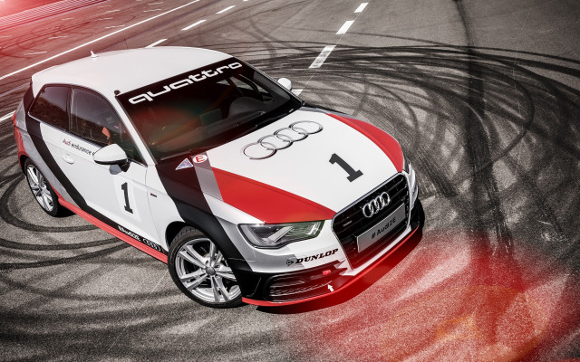 Red white stripe car track free wallpaper for desktop - medium preview image