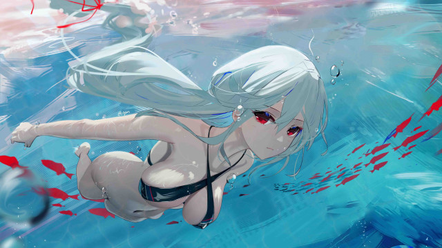 Woman fish bikini underwater aya free wallpaper for desktop - medium preview image