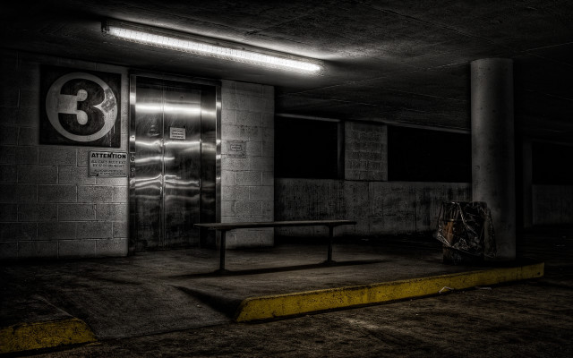 Dark room bench sign three free wallpaper for desktop - medium preview image