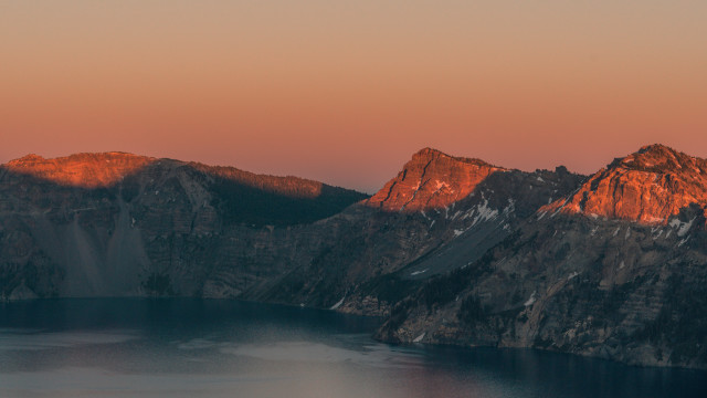 Mountain lake sunset pink sky #5 free wallpaper for desktop - medium preview image