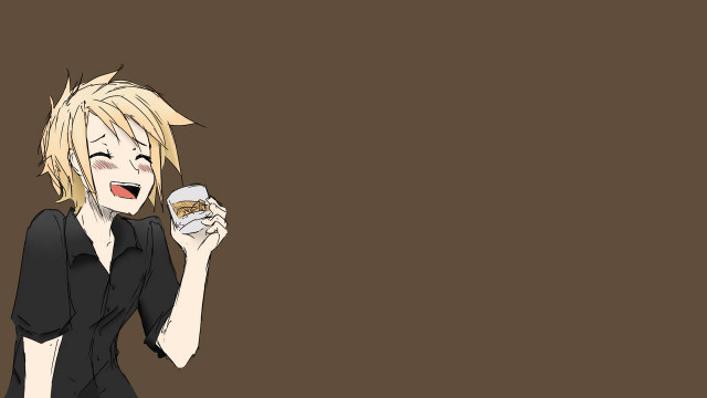 Woman holding coffee donut brown free wallpaper for desktop - medium preview image