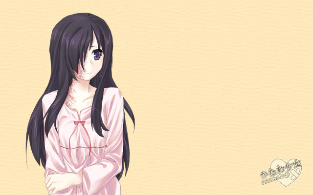 Pink dress girl black hair free wallpaper for desktop - medium preview image