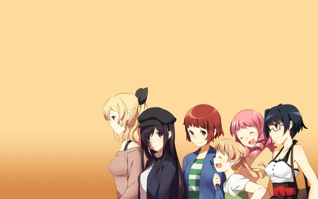 Group people yellow wall brown free wallpaper for desktop - medium preview image