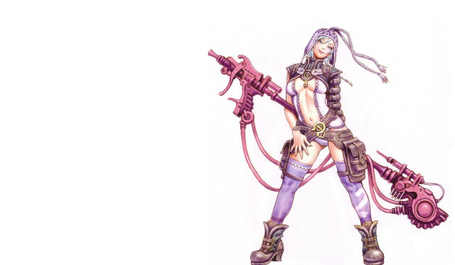 Woman gun drawing illustration armed free wallpaper for desktop - medium preview image