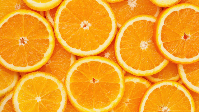 Orange slice orange plate glass free wallpaper for desktop - medium preview image