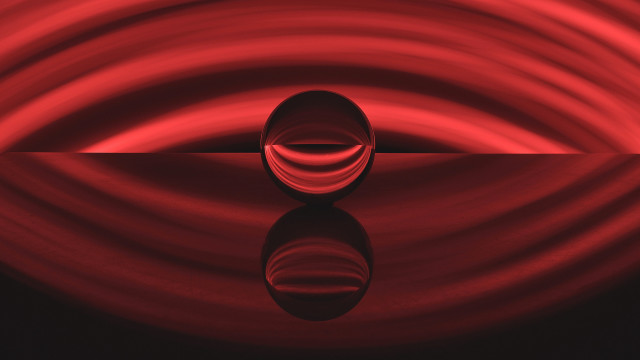 Red object reflection water black free wallpaper for desktop - medium preview image