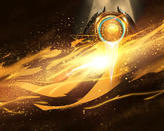 Golden clock light swirls stars free wallpaper for desktop - medium preview image