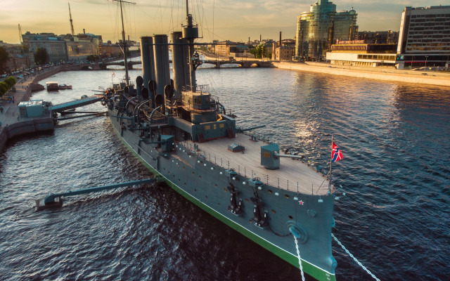 Large boat city bridge sunset free wallpaper for desktop - medium preview image