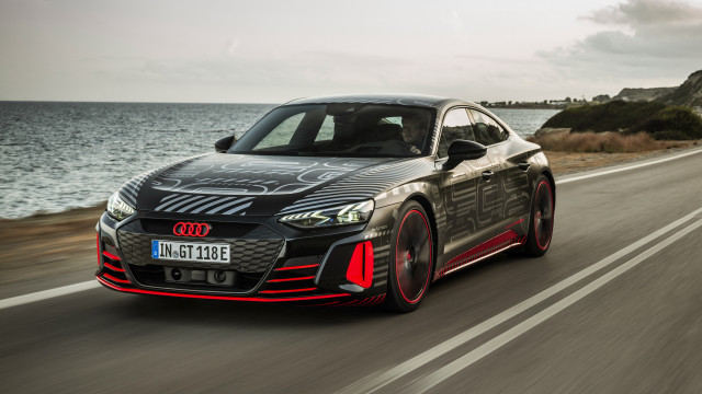 Black car ocean cliff digital free wallpaper for desktop - medium preview image