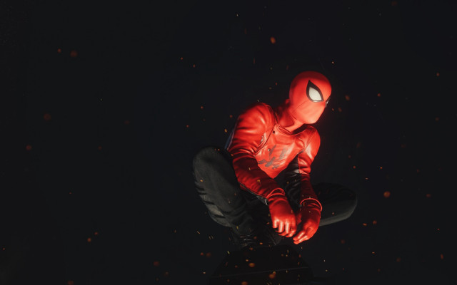 Red spider man skateboard night free wallpaper for desktop - medium preview image