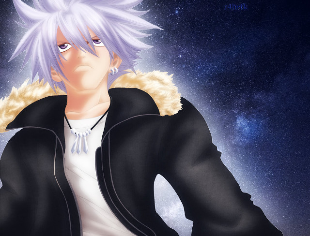 White haired man fur collar free wallpaper for desktop - medium preview image