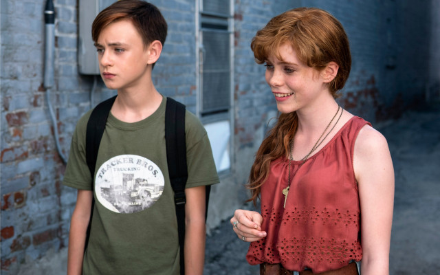 Boy girl alleyway brick wall free wallpaper for desktop - medium preview image