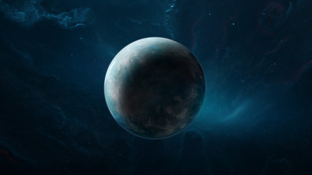 Blue planet red star clouds free wallpaper for desktop - medium preview image