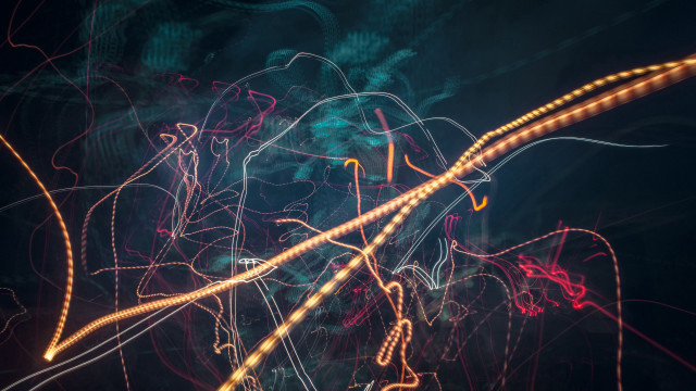 Blurry light longexposure night sky free wallpaper for desktop - medium preview image