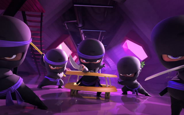 Ninjas purple room ladder masks free wallpaper for desktop - medium preview image