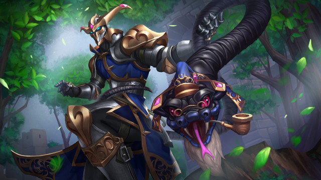 Dragon demon warrior sword bamboo free wallpaper for desktop - medium preview image