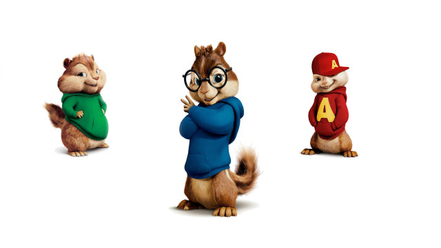 Chipmunks group standing white background free wallpaper for desktop - medium preview image