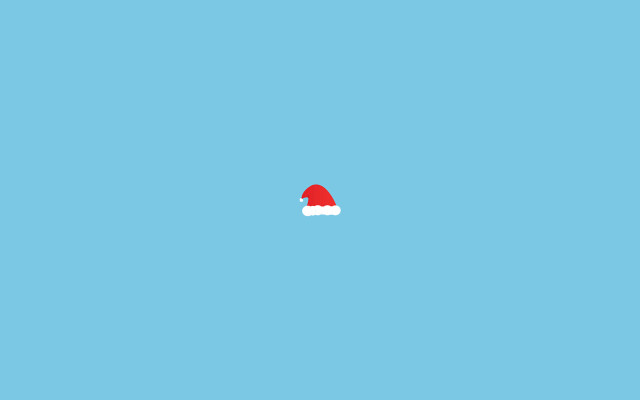 Santa hat blue background red free wallpaper for desktop - medium preview image
