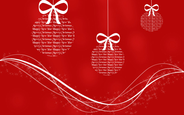 Red background white ornaments bow free wallpaper for desktop - medium preview image