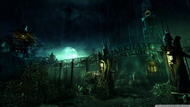 Gothic night moon ruins bridge free wallpaper for desktop - medium preview image