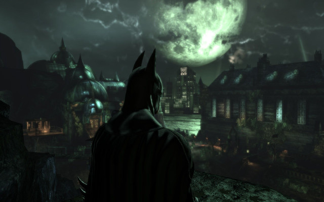Batman dark city full moon free wallpaper for desktop - medium preview image