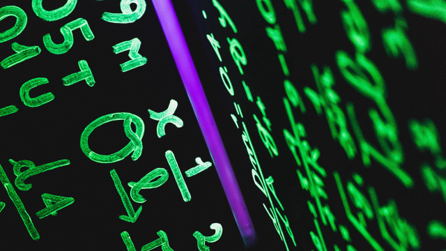 Cybernetic glow computer numbers symbols free wallpaper for desktop - medium preview image