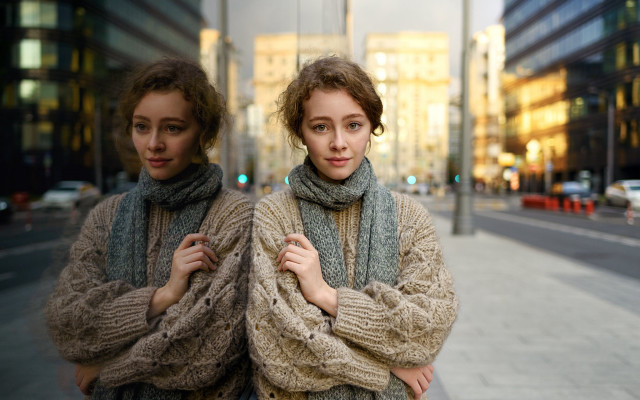 Two women crossed arms street free wallpaper for desktop - medium preview image