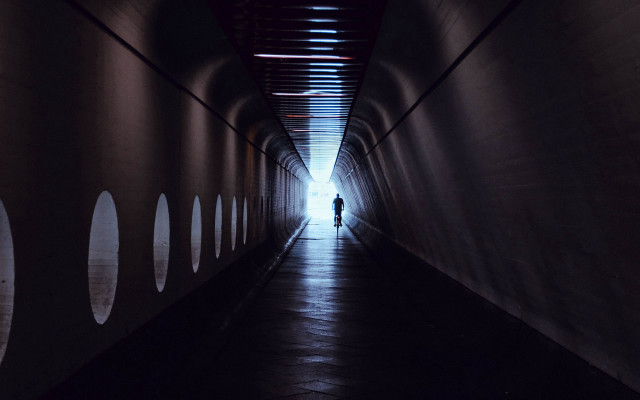Tunnel shadow liminal space stand free wallpaper for desktop - medium preview image