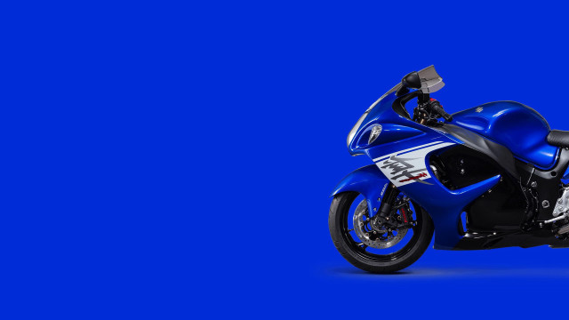 Blue motorcycle white stripe black free wallpaper for desktop - medium preview image