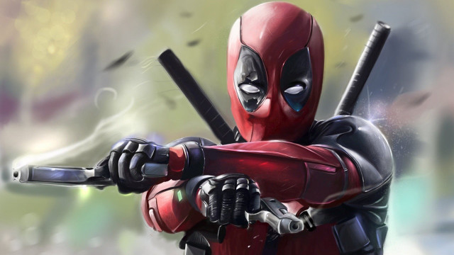 Deadpool baseball bat red suit free wallpaper for desktop - medium preview image