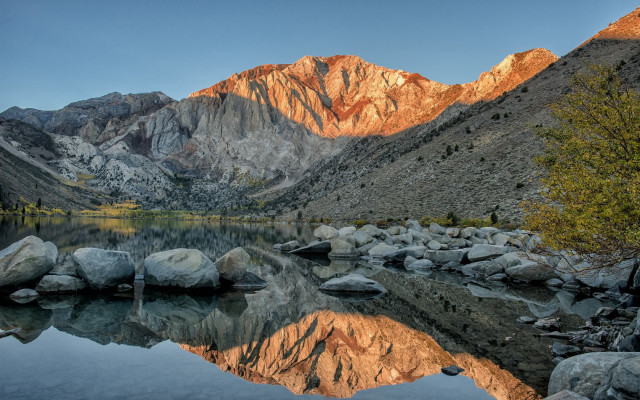 Mountain range lake rocks trees #4 free wallpaper for desktop - medium preview image