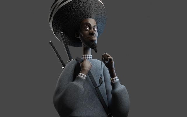Afrofuturism black woman hat cane free wallpaper for desktop - medium preview image