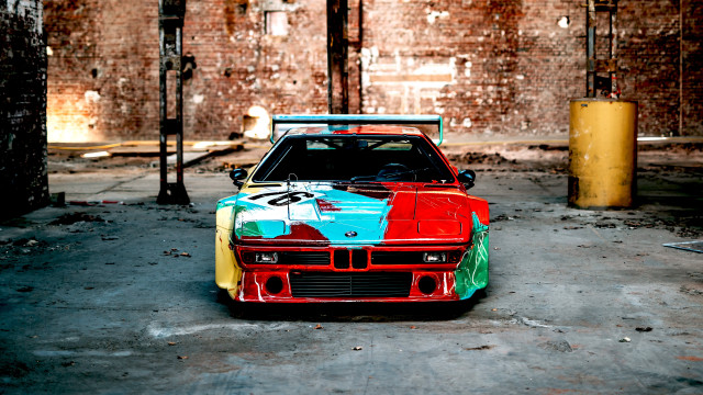 Colorful car popart brick wall free wallpaper for desktop - medium preview image
